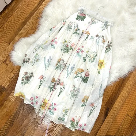 MABLE Floral Eyelet Maxi Skirt – Size M - Picture 6 of 7